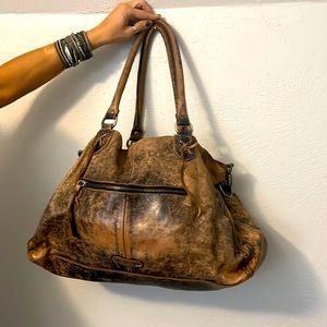 Bed Stu, the Rockaway Stitch-Detail Distressed Satchel :